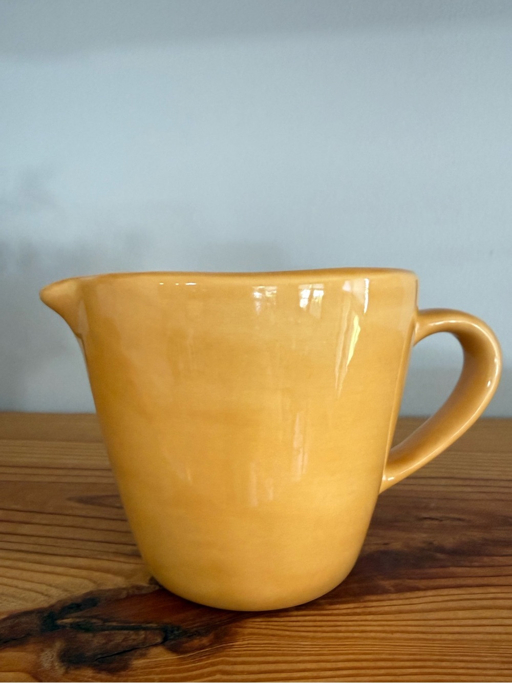 Pottery Barn Sausalito Yellow Stoneware Creamer Pitcher Mustard Glaze